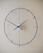 Large Minimalist Wall Clock - (All Black)