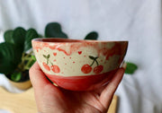Handmade Small Wonky Cherry Ceramic Bowl - Handmade Ceramic