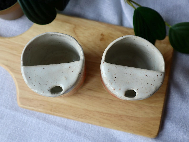 Handmade Strawberry Ceramic Travel Cups / Tumblers