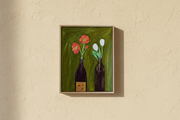 Blooming booze Painting II on a warm Portuguese plaster wall