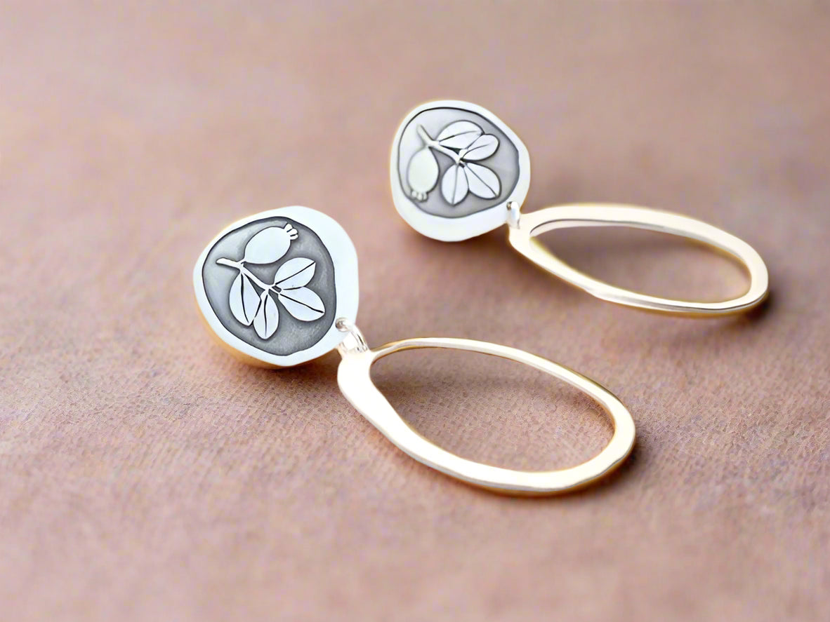 Sterling Silver Engraved Earrings Arrayan