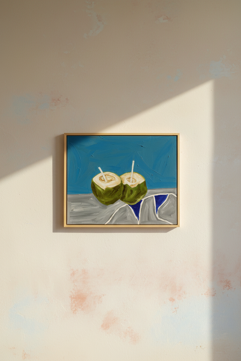 Pé na areia Painting in a sun-washed coastal Portuguese setting
