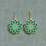 Islamic Tiles Inspired Earrings Siraj Watermelon
