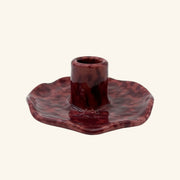 Scalloped Splatterware Candle Holder