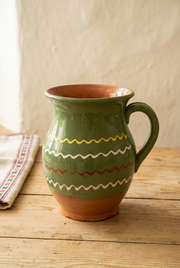 Large Moss Green Vase in a Romanian-inspired farmhouse setting