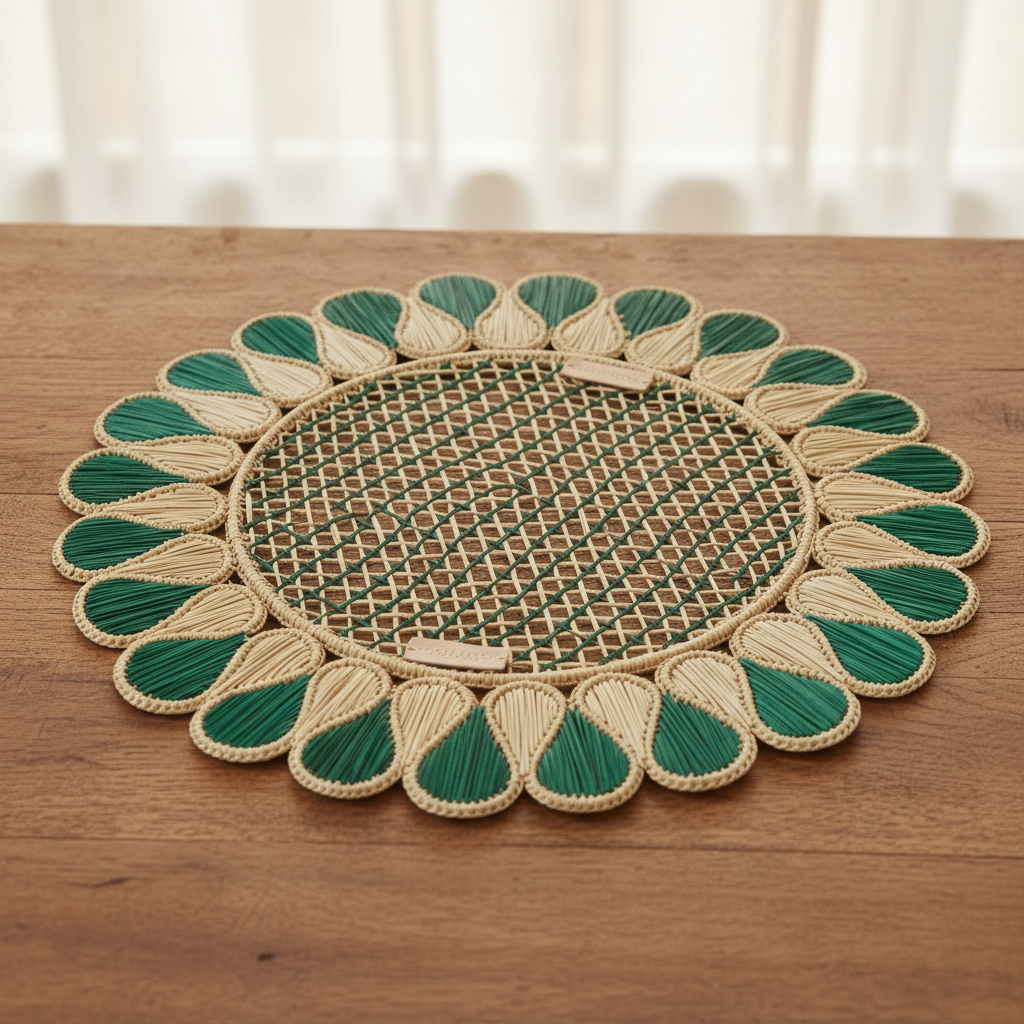 Lupita Placemat Teal – Lifestyle Scene