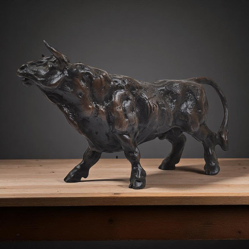 Miniature Bronze Fighting Bull