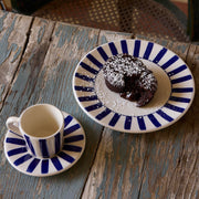 Navy Blue Stripes Side Plate