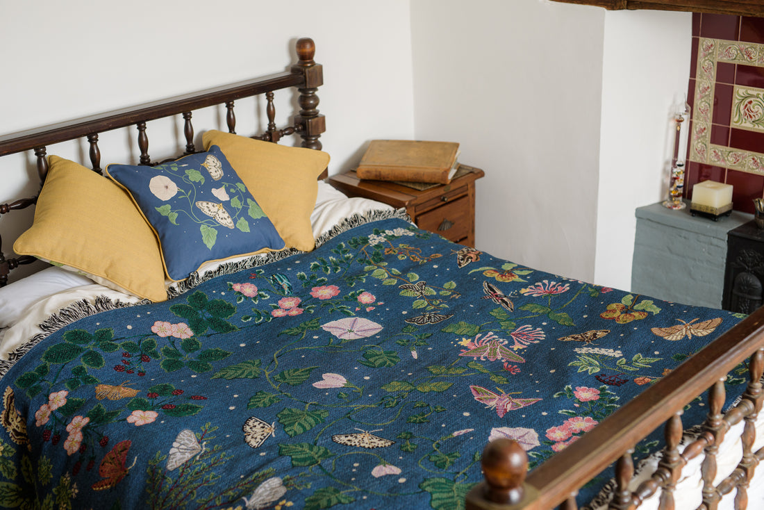 Little Magpie Moth Gold Cushion Cover