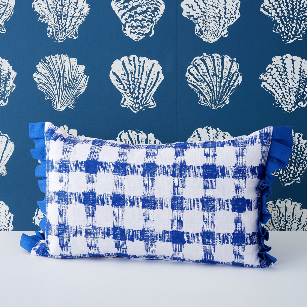 Picnic Cushion Sugar Bag – Pilgrim Sea Blue Wallpaper