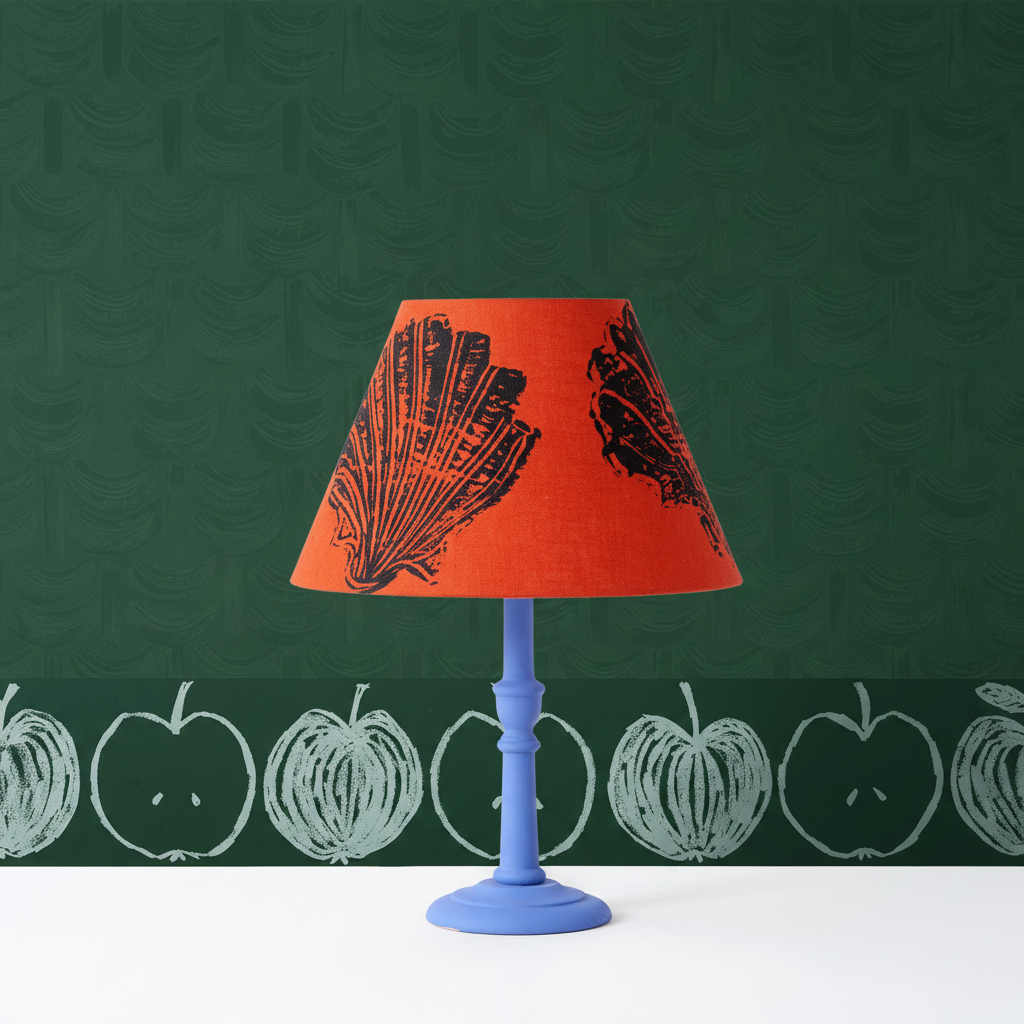 Pilgrim Lampshade Tangerine – Sunne Border Hunter Green Wallpaper