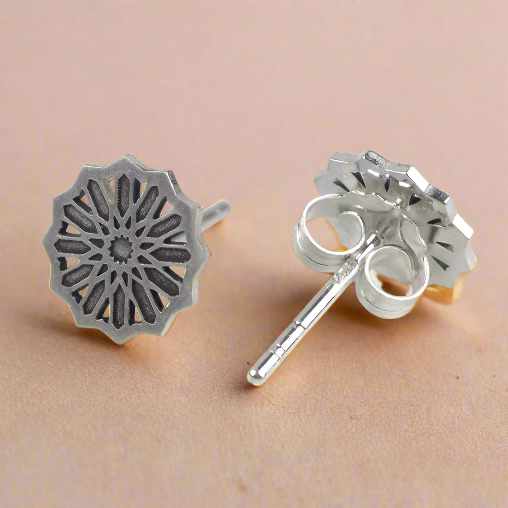 Sterling Silver Studs Earrings Estrella Mini