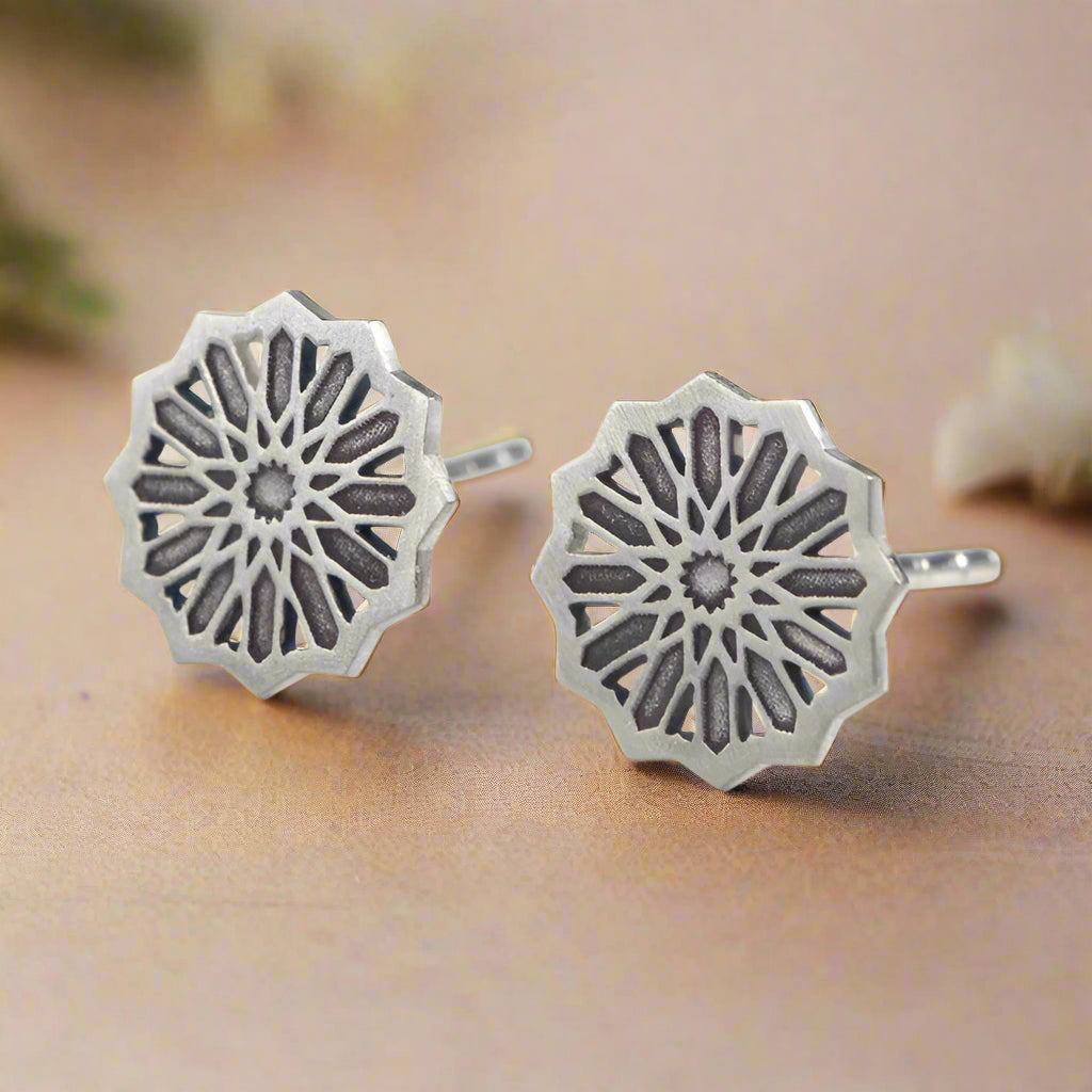 Sterling Silver Studs Earrings Estrella Mini