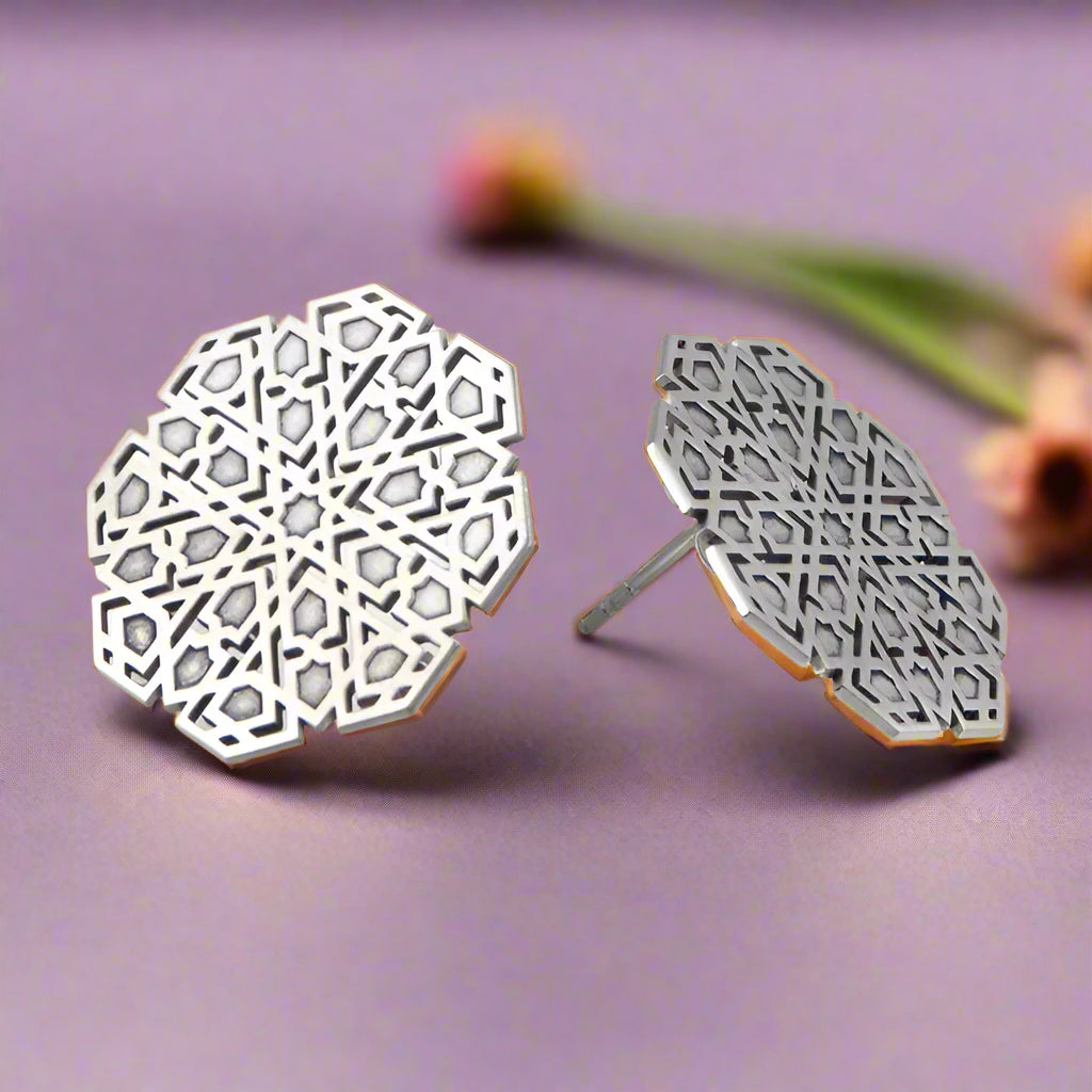 Islamic Art Inspired Stud Earrings Mudéjar Xxl