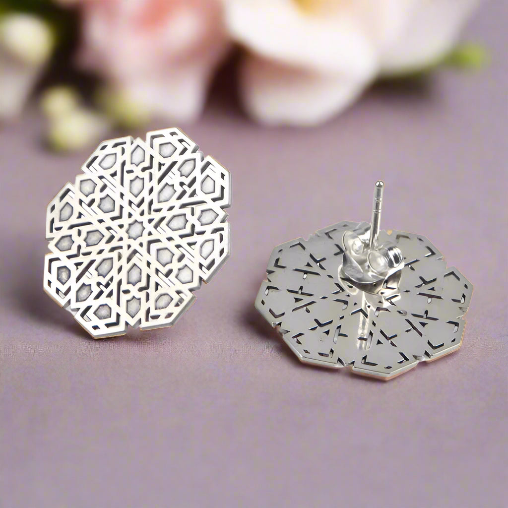 Islamic Art Inspired Stud Earrings Mudéjar Xxl
