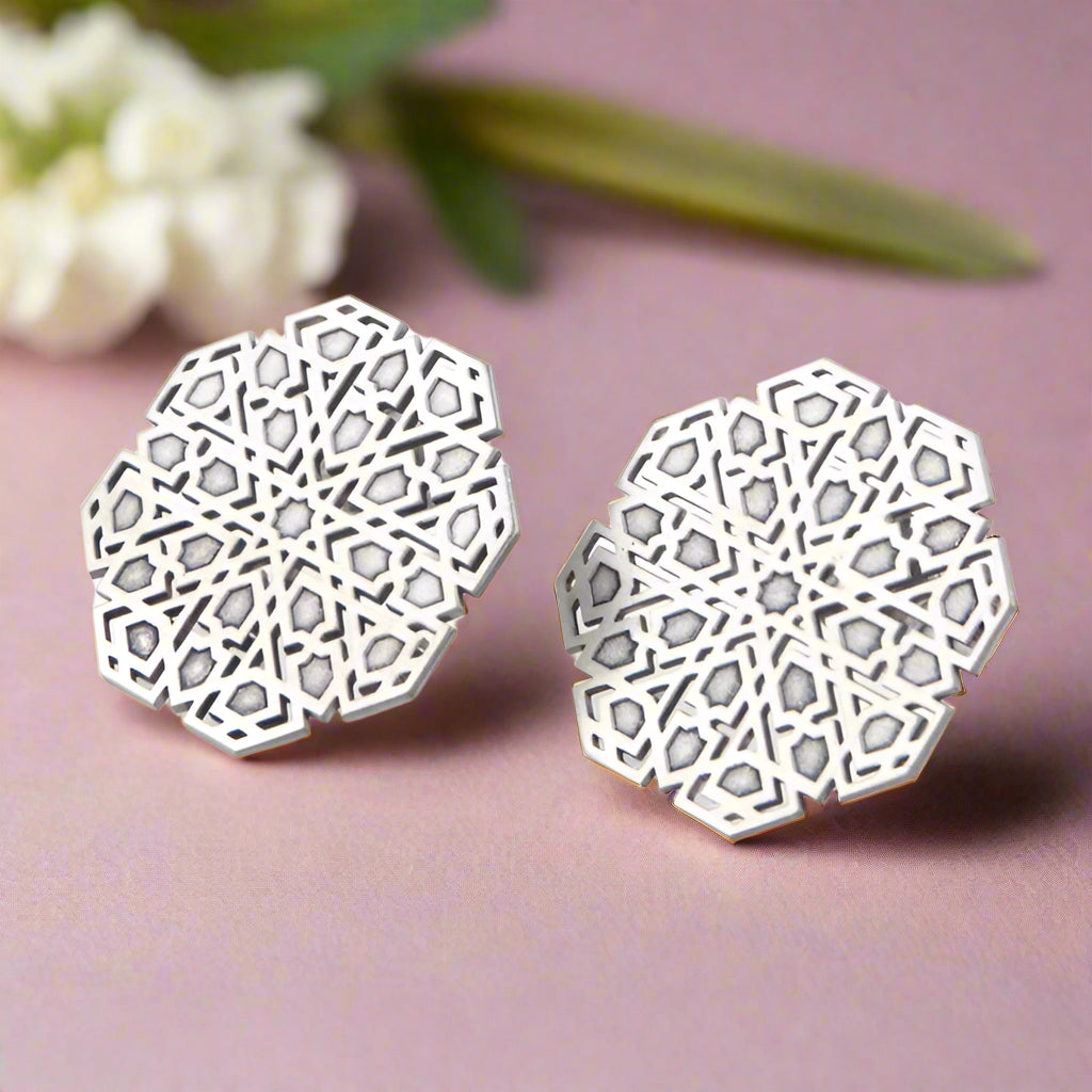 Islamic Art Inspired Stud Earrings Mudéjar Xxl