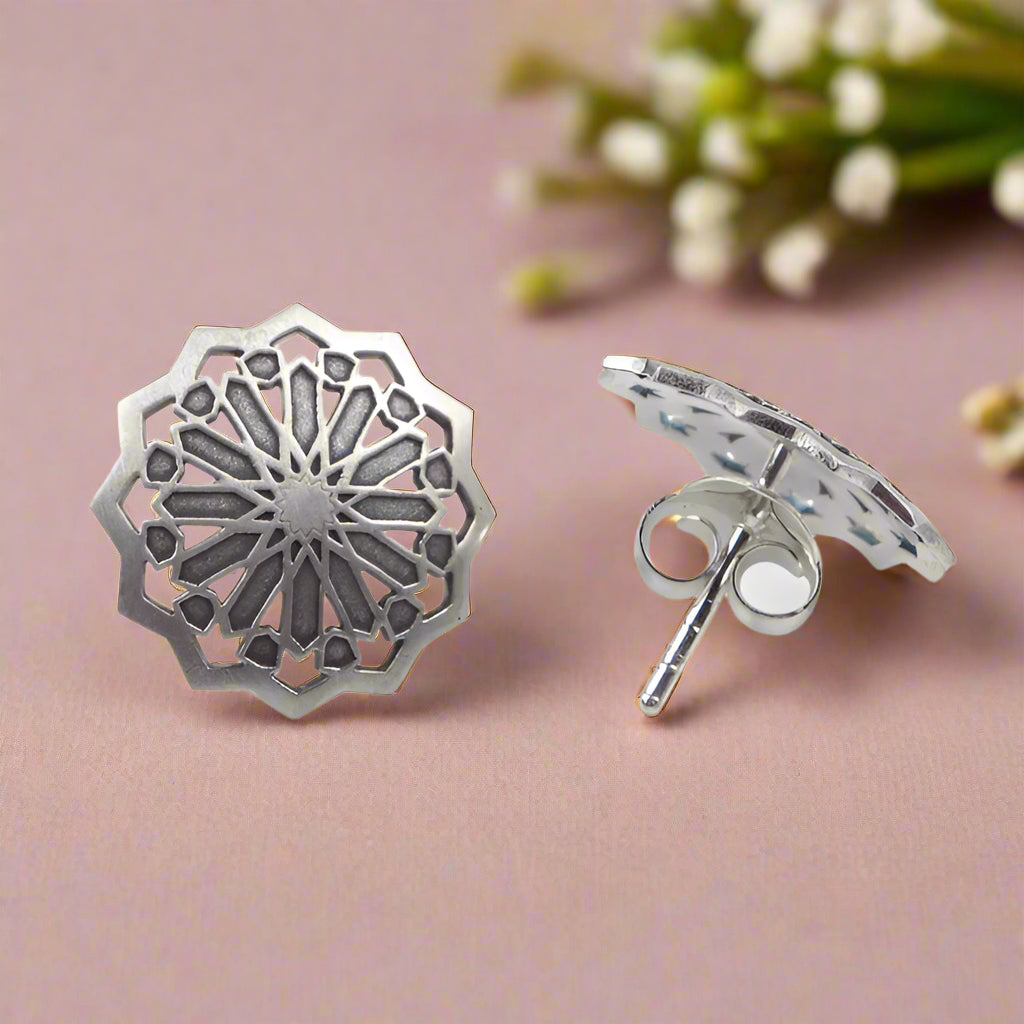 Sterling Silver Studs Earrings Estrella