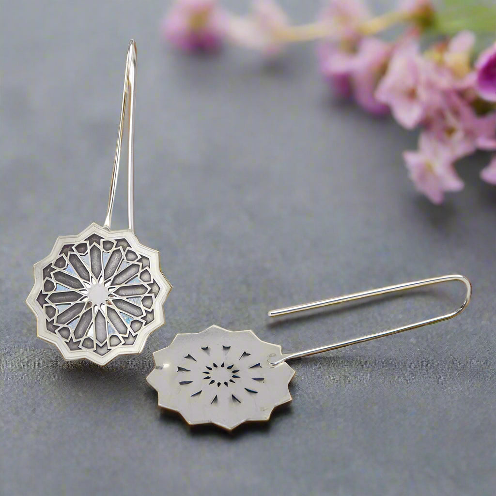 Sterling Silver Earrings Estrella Long Hook