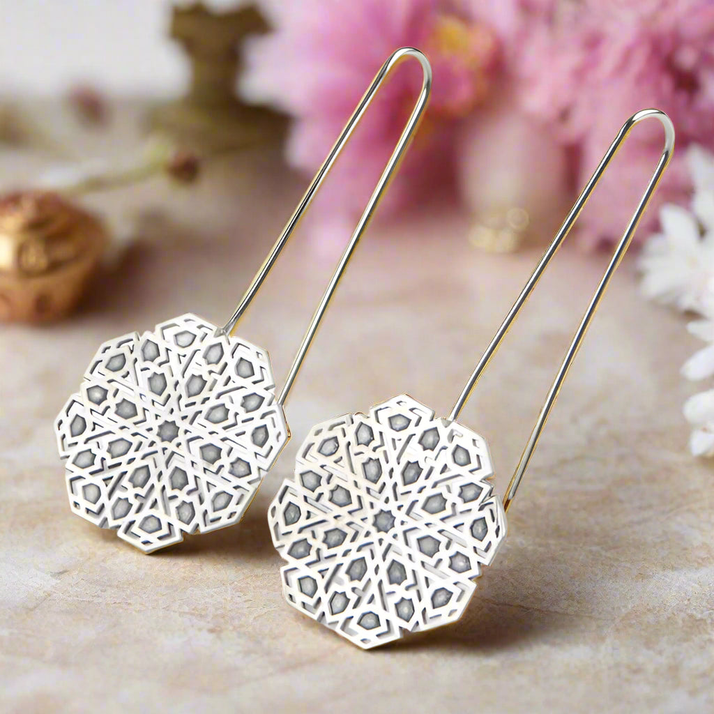 Stearling Silver Earrings Mudéjar Long Hook