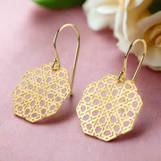 Gold Plated Islamic Art Earrings Mudéjar Small