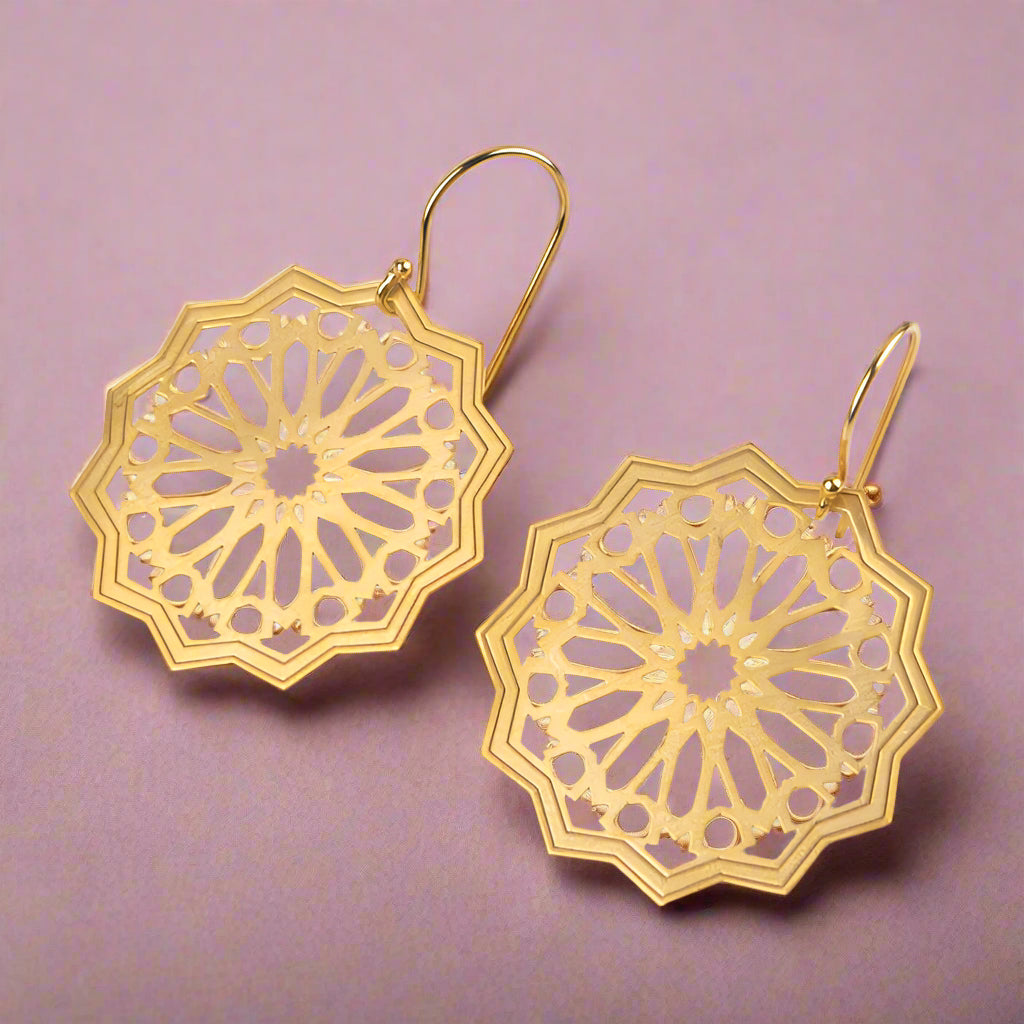 Gold Plated Sterling Silver Earrings Estrella Big