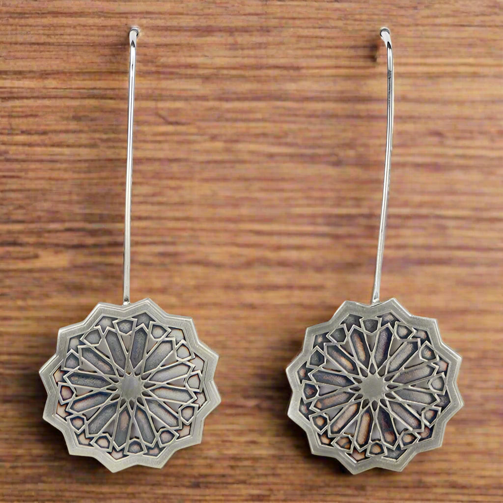 Sterling Silver Earrings Estrella Long Hook