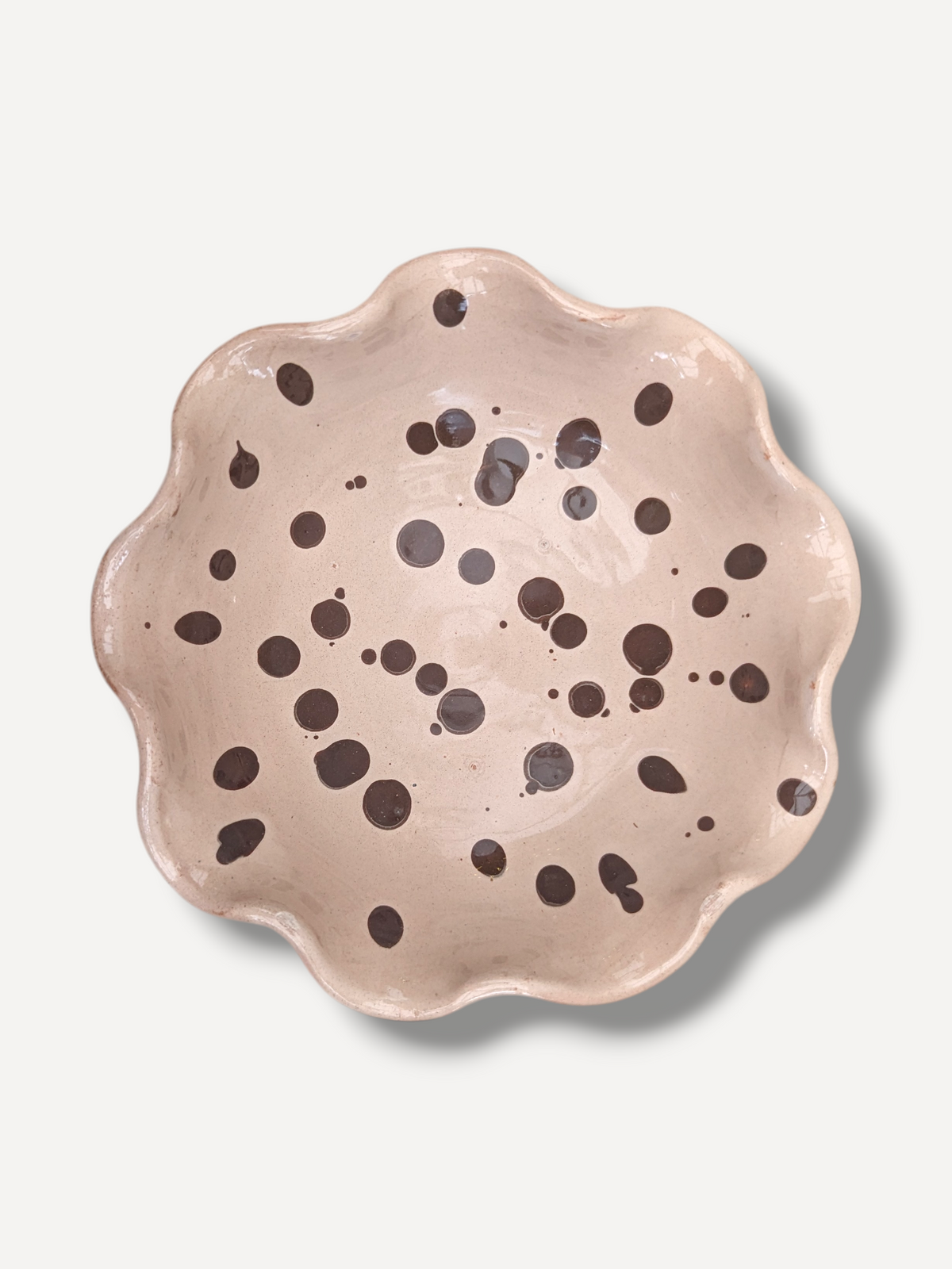 Warm Ecru Ripple Side Bowl