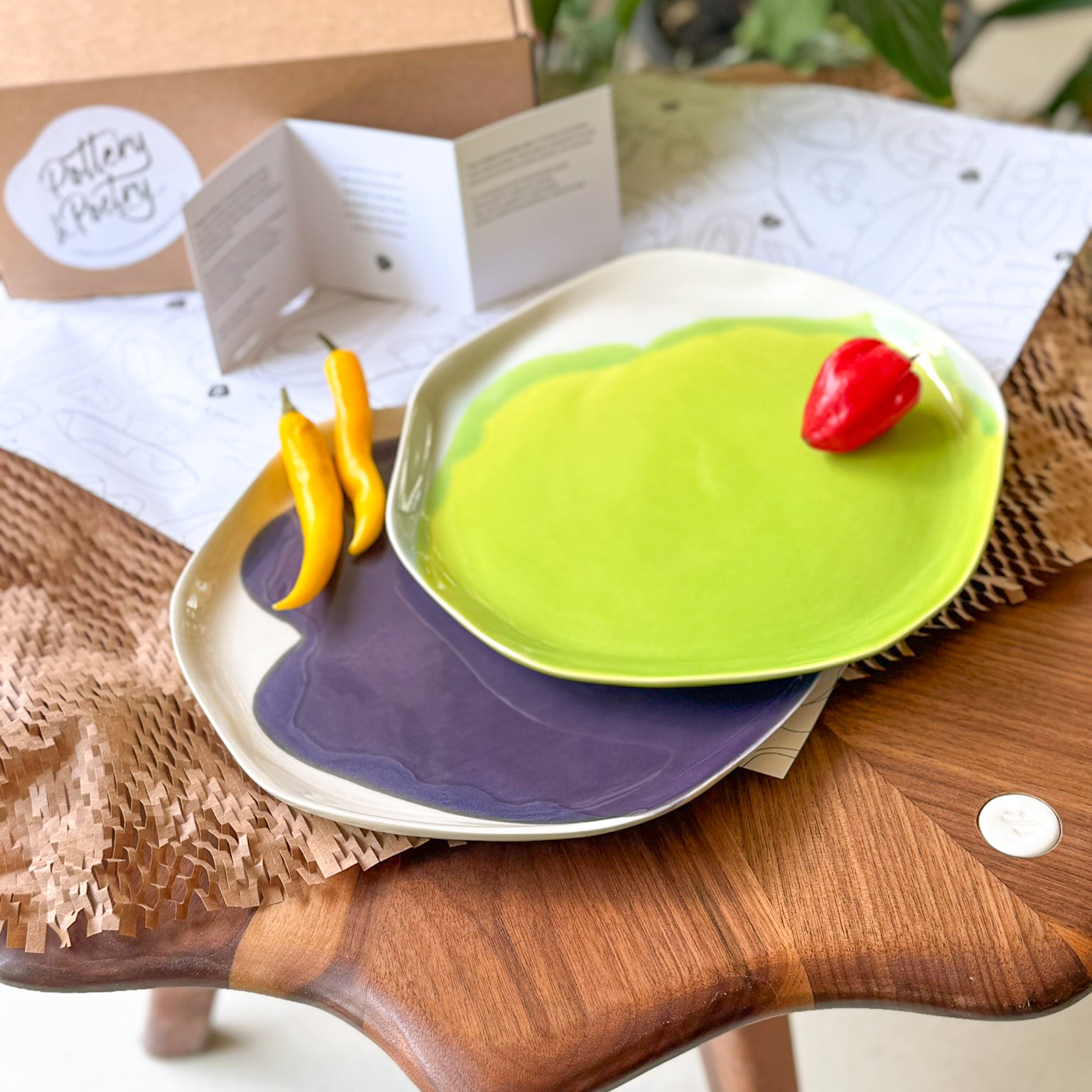 Handmade Porcelain Dining Plates – Set of 2