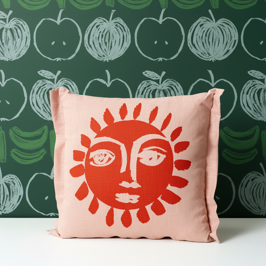 Single Sunne Cushion Sherbet – Sunne Border Hunter Green Wallpaper