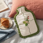 Strawberry Patch Hot Water Bottle – Cosy Bed Flat Lay