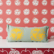 Sunne Bolster Aqua – Sunne Border Pink Red Wallpaper