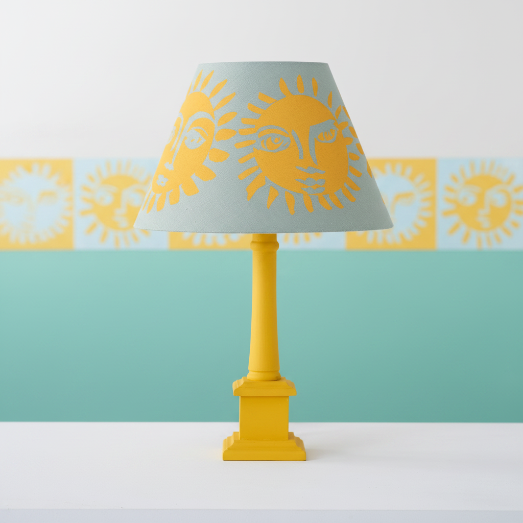 Sunne Lampshade Aqua – Sunne Border Bright Day Wallpaper