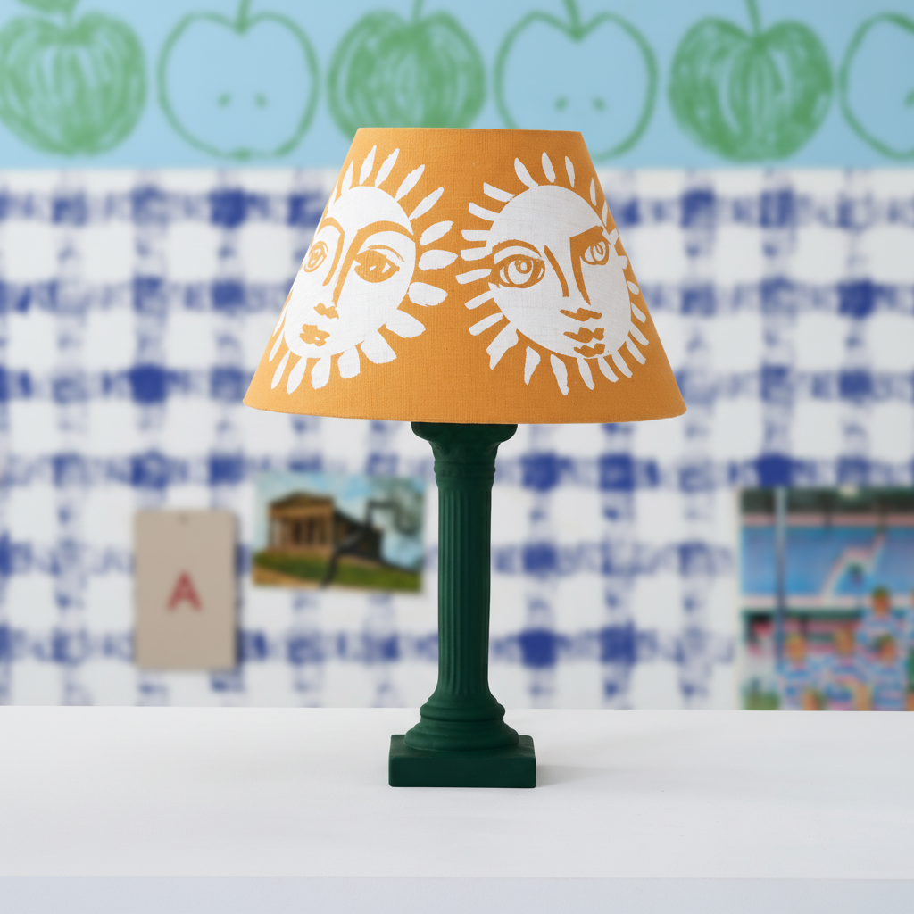 Sunne Lampshade Sunlight – Sunne Border Blue Green Wallpaper
