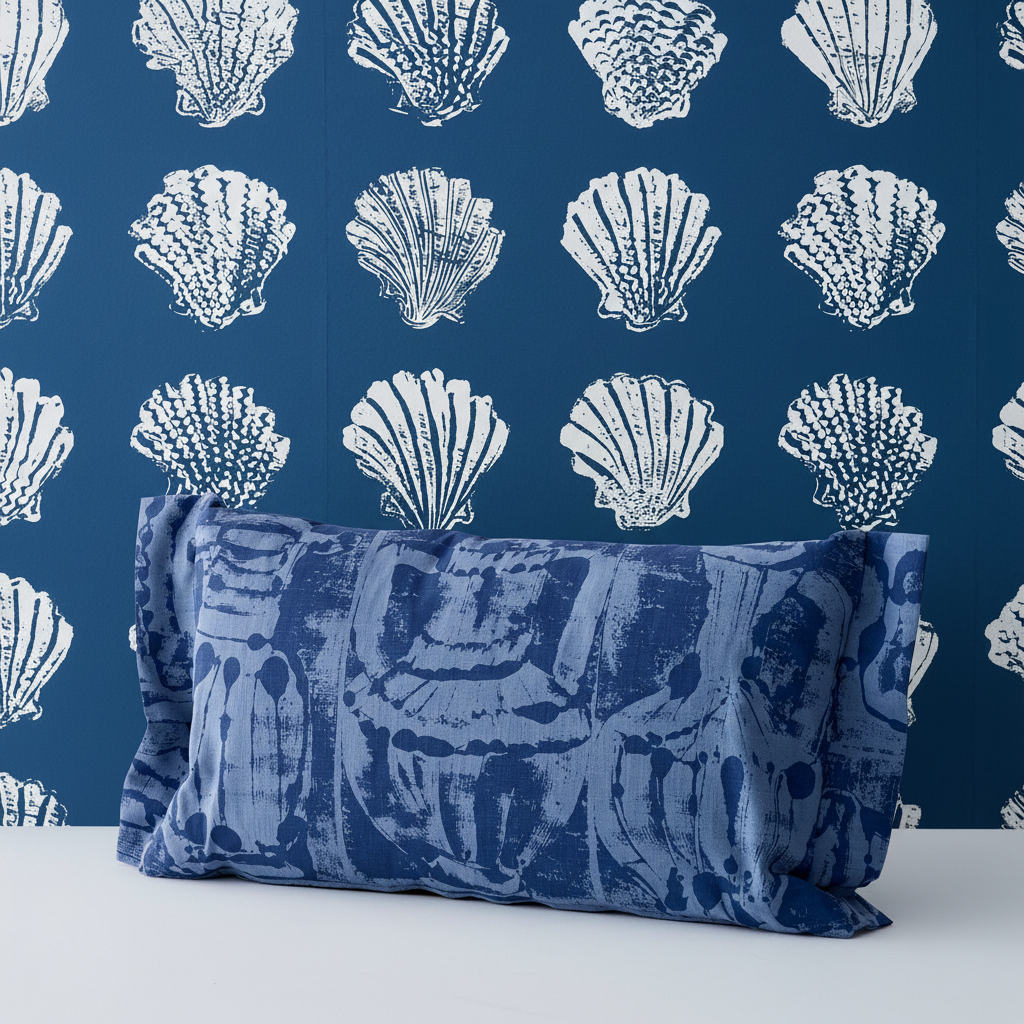 Taverna Bolster Blue on Blue – Pilgrim Sea Blue Wallpaper