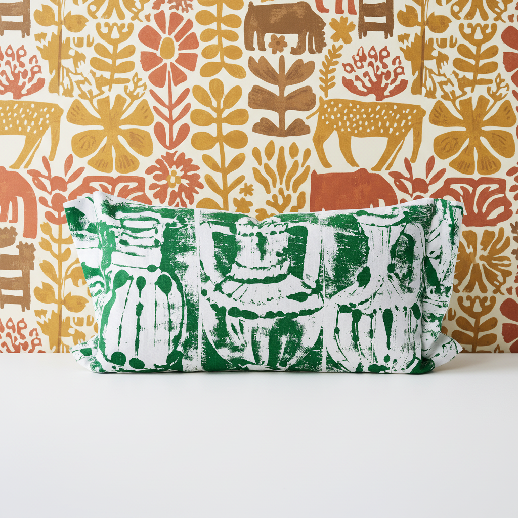 Taverna Bolster Pea – Wallpaper Backdrop