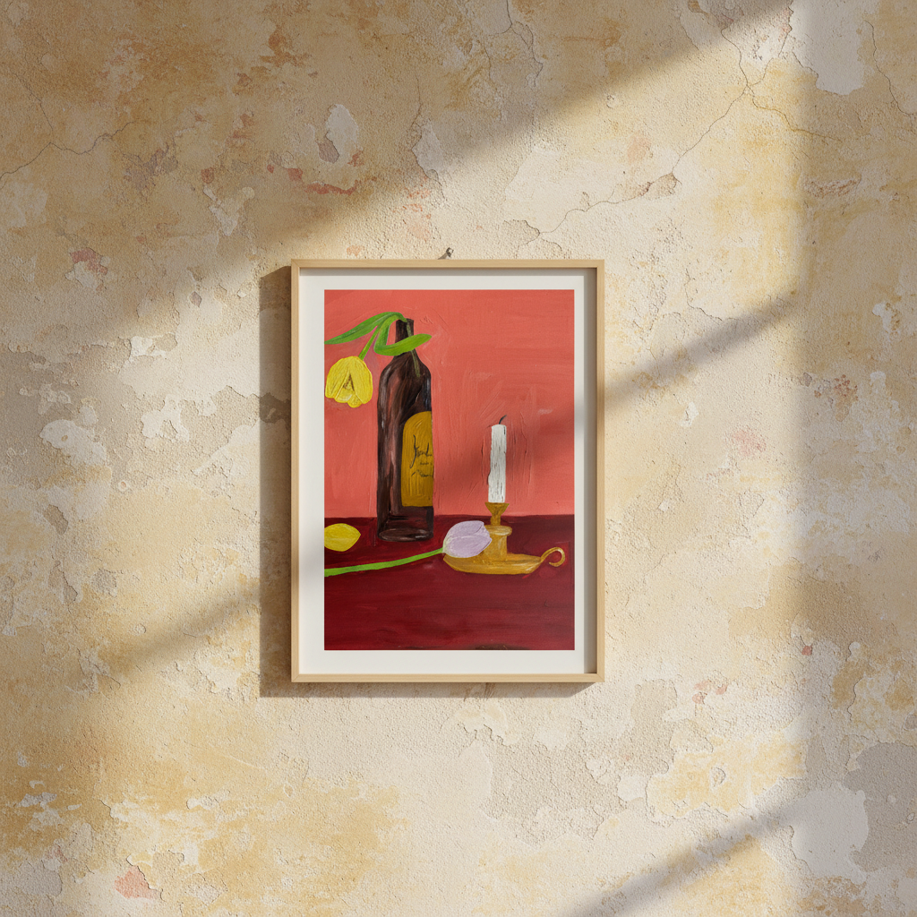 Velas Vinho e Flores – Realistic Portuguese Wall